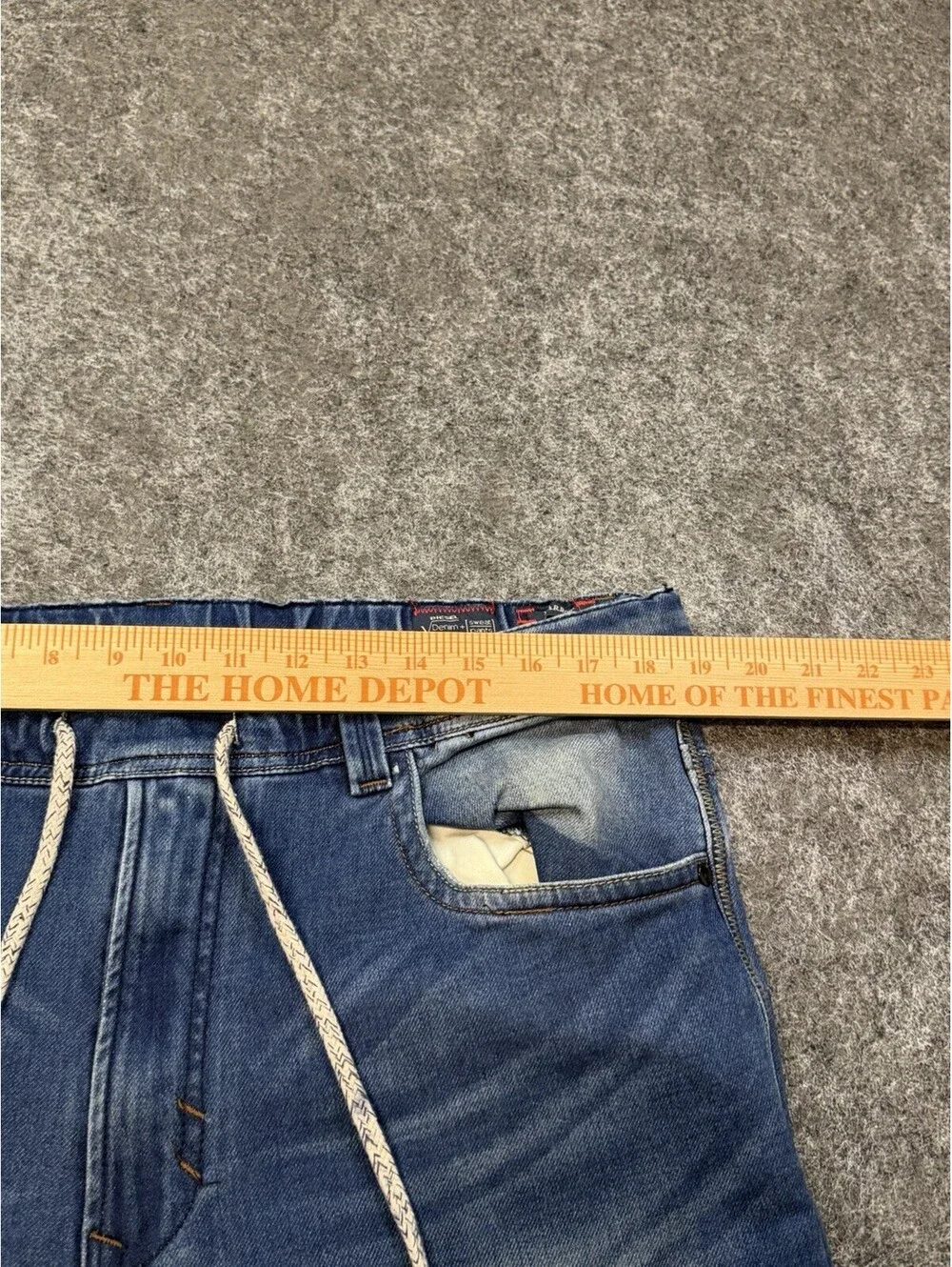 Diesel Krooley Denim Sweatogg Jeans Men’s 32 Blue Distressed Drawstring Italy